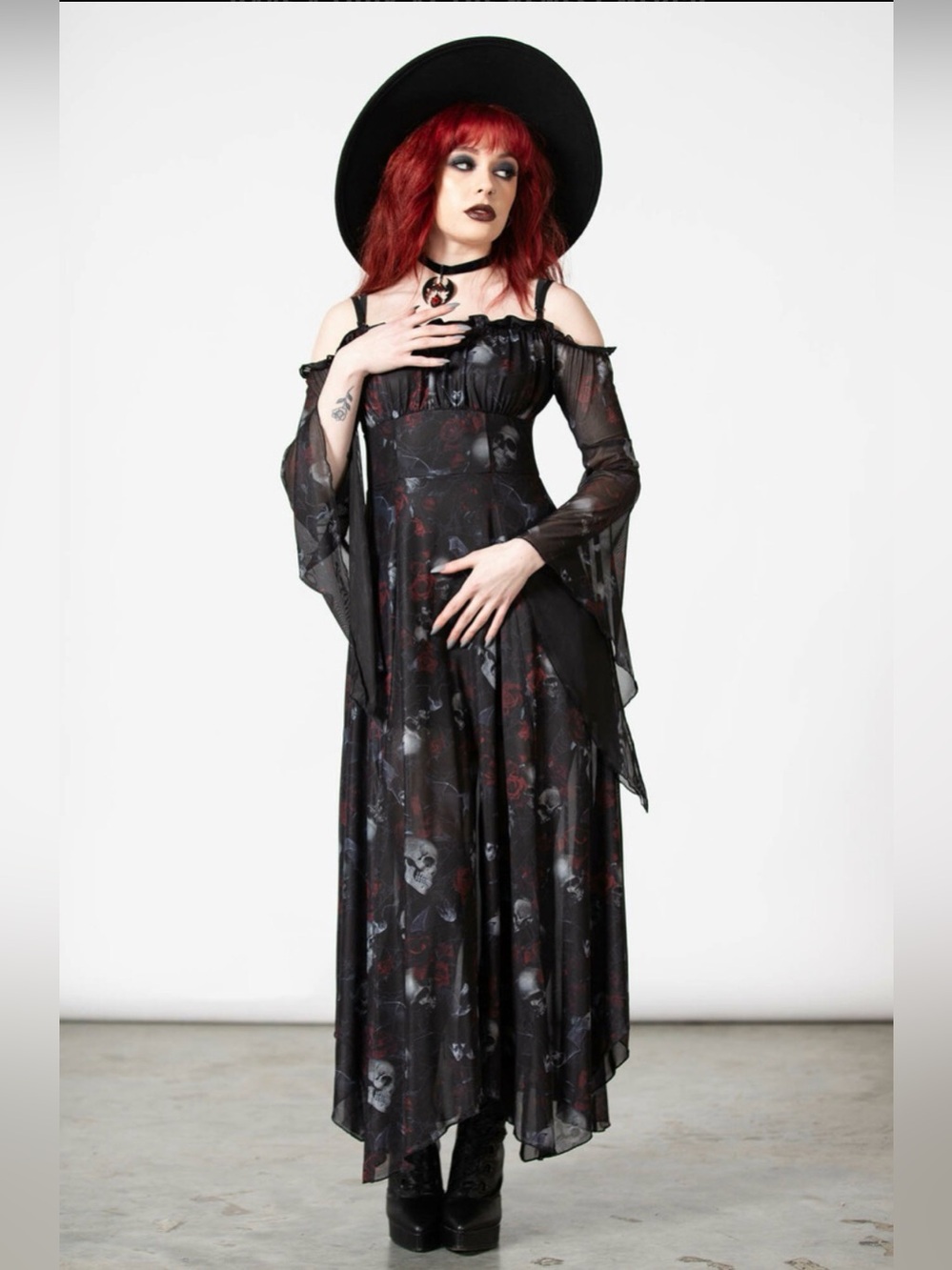 Killstar Mystic Meadow Mesh Maxi Dress